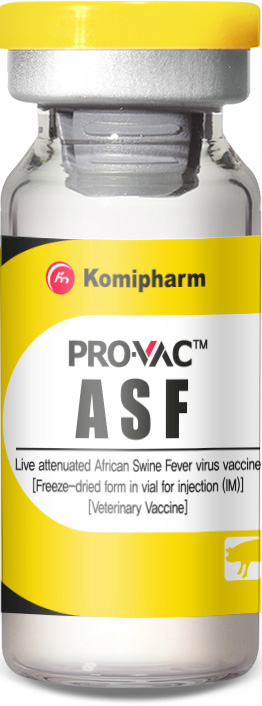 ▲ 코미팜이 개발한 ASF 백신 ‘PRO-VAC ASF’